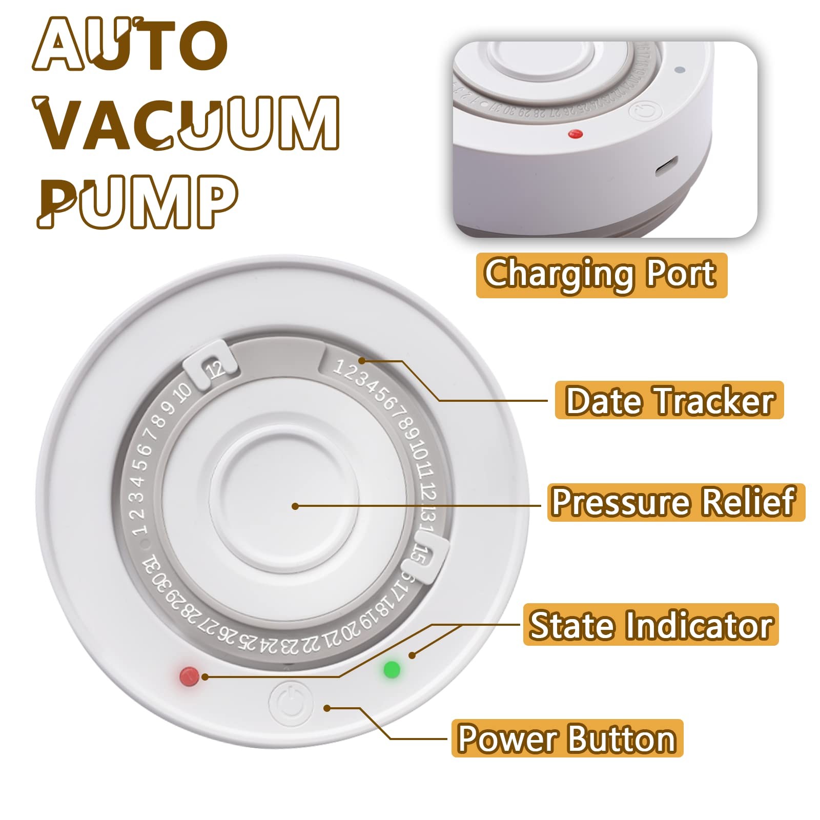 Minidiva Smart Vacuum Jar 600ml - Electric Airtight Food Coffee Storage Conta...