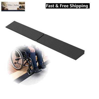 1'' Rise Rubber Threshold Ramps for Doorways, 34'' Wide Modular Wheelchair Ramp...