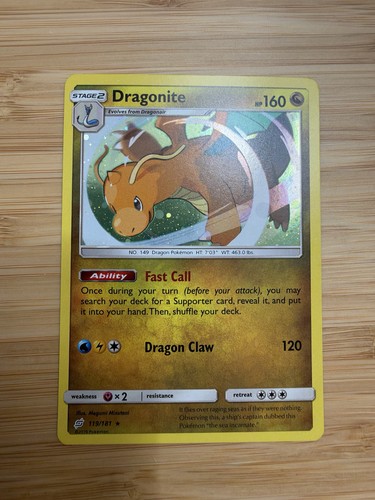 Pokémon TCG Dragonite 119/181 Sun & Moon Team Up Cosmos Holo Rare LP