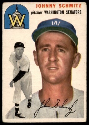1954 Topps #33 JOHNNY SCHMITZ  Washington Senators  VG-VG+