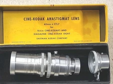 S Mount Kodak Anastigmat 63mm f/2.7 Motion Picture Cine Lens in Box