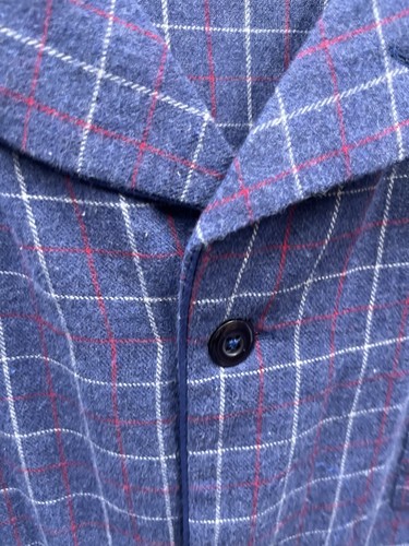 Nuevo con etiquetas Pijama Bill Blass Para Hombre 100% Algodón Manga Larga y Pantalones Azul Rojo Talla 2X - Imagen 2 de 3