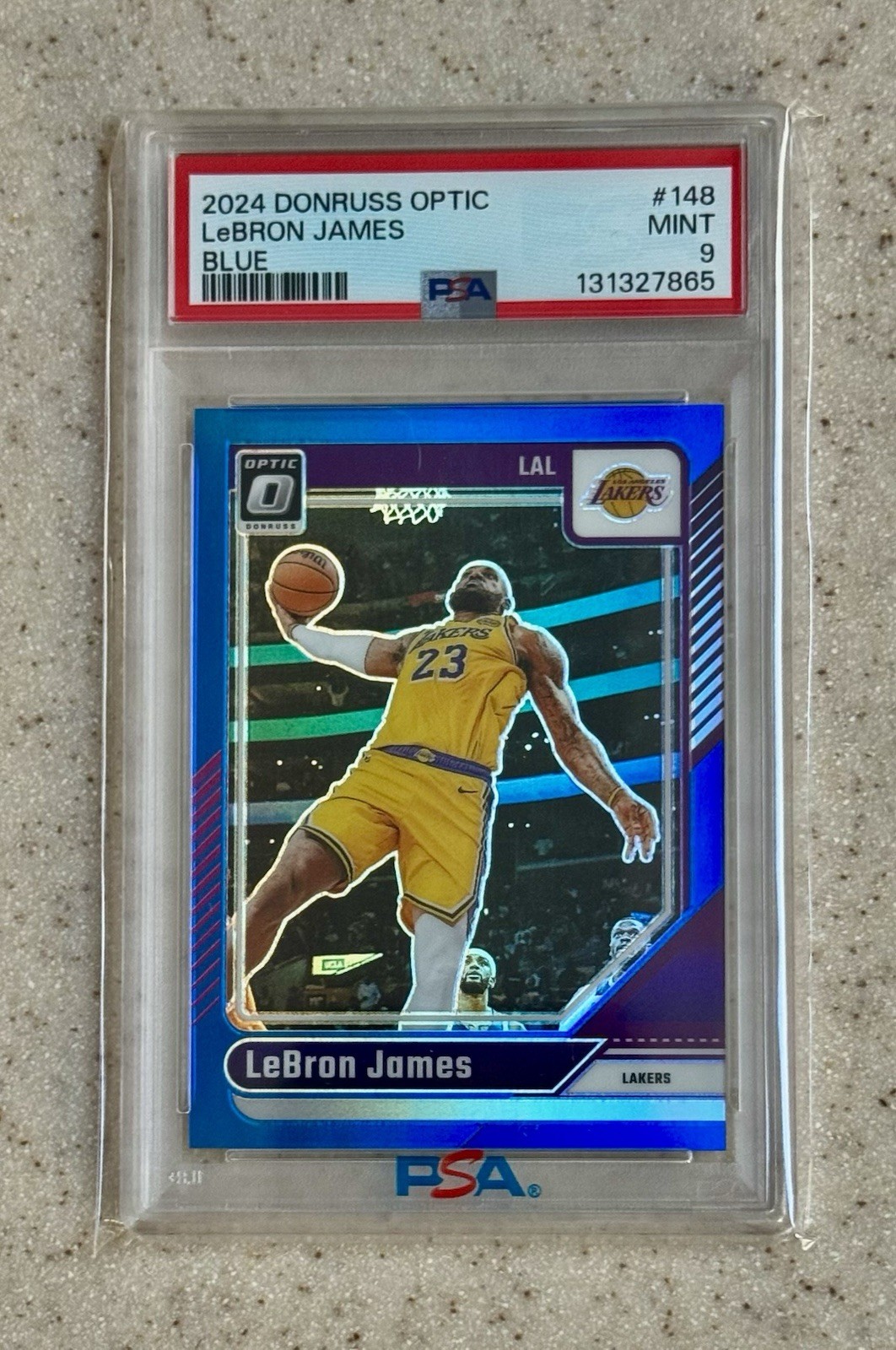 2024 Donruss Optic Blue Prizm #148 LeBron James #d/49 PSA 9 Los Angeles Lakers