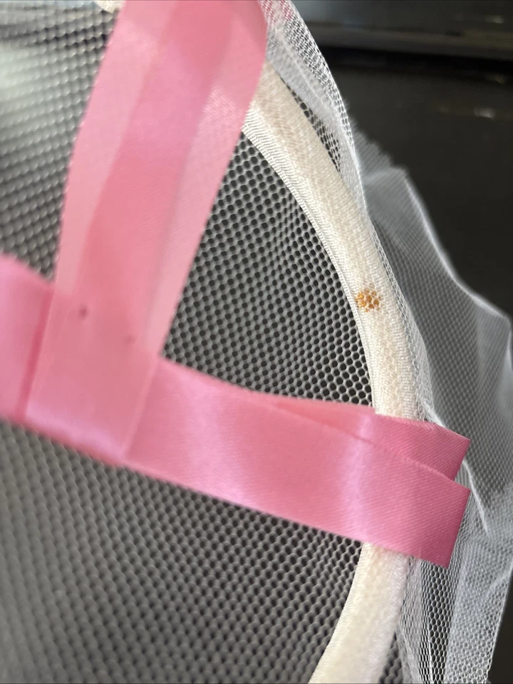 Sombrero velo vintage hecho a mano con lazo rosa Foto 4 de 4