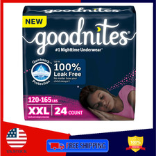 Goodnites Girls Nighttime Underwear XXL 120-165 lbs 24 Ct 2 Packs