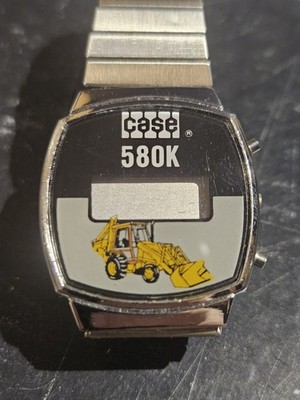J I Case IH CNH Vintage 590K Backhoe Mens Wrist Watch Metal Band W13