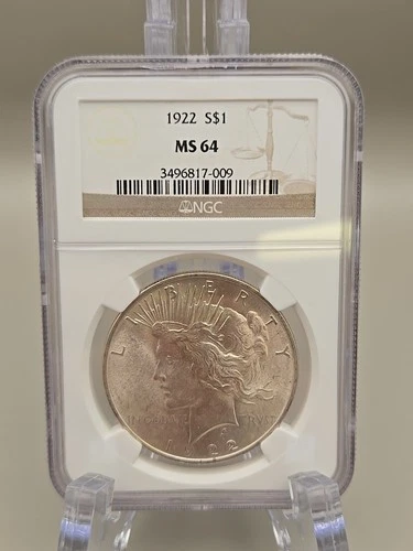 1922 Peace Silver Dollar $1 - NGC MS64