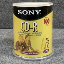Sony CD-R Discs 100 Pack 700MB 80min 48x Recordable Blank High Speed Spindle