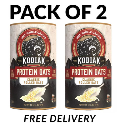 (PACK OF 2), Kodiak Protein-Packed Classic Rolled Oats, 16 oz Canister...