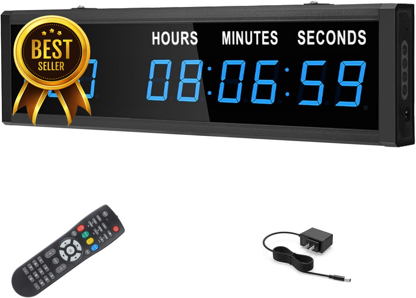 9 Digit LED Countdown Count Up Clock 1.8 Inch Blue Display Remote Control Event