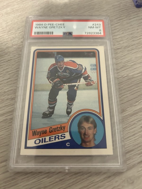 O-Pee-Chee 1984-85 Wayne Gretzky Edmonton Oilers #243 PSA 8 Graded