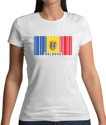 Moldawien Barcode Flagge - Damen T-Shirt - Moldawien Chişinău Land Reise Flaggen