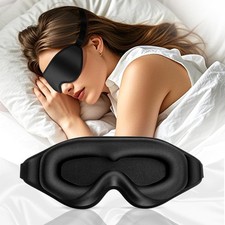 3D Deep Contoured Zero Pressure Sleep Eye Mask for Men  Women, Blackout Blindfo