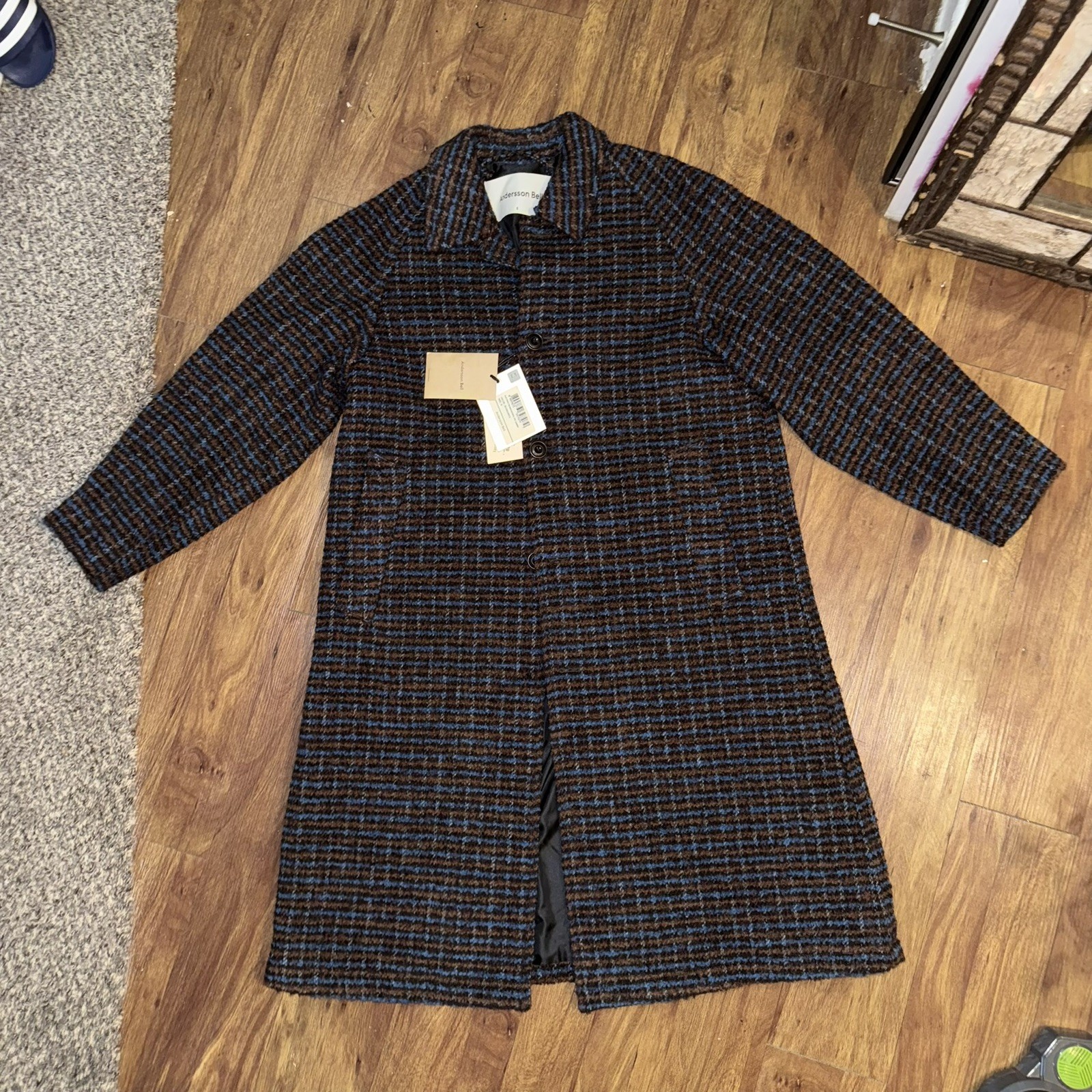 Andersson Bell Balmacaan NWT Wool Coat Blue Small Fits L/XL New