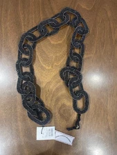 Rachel Zoe NWOT Black Beaded Belt Chain Link - Super Heavy & Solid Plastic
