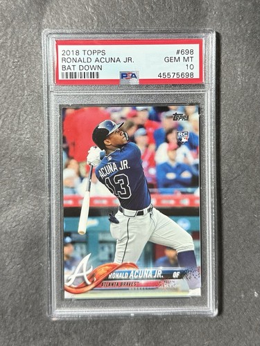 2018 Topps Ronald Acuna Jr. Bat Down PSA 10 Rookie RC SP #698
