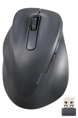 ELECOM Linkshand Wireless Ergonomic Mouse 2,4 GHz with Mini USB Receiver Silent