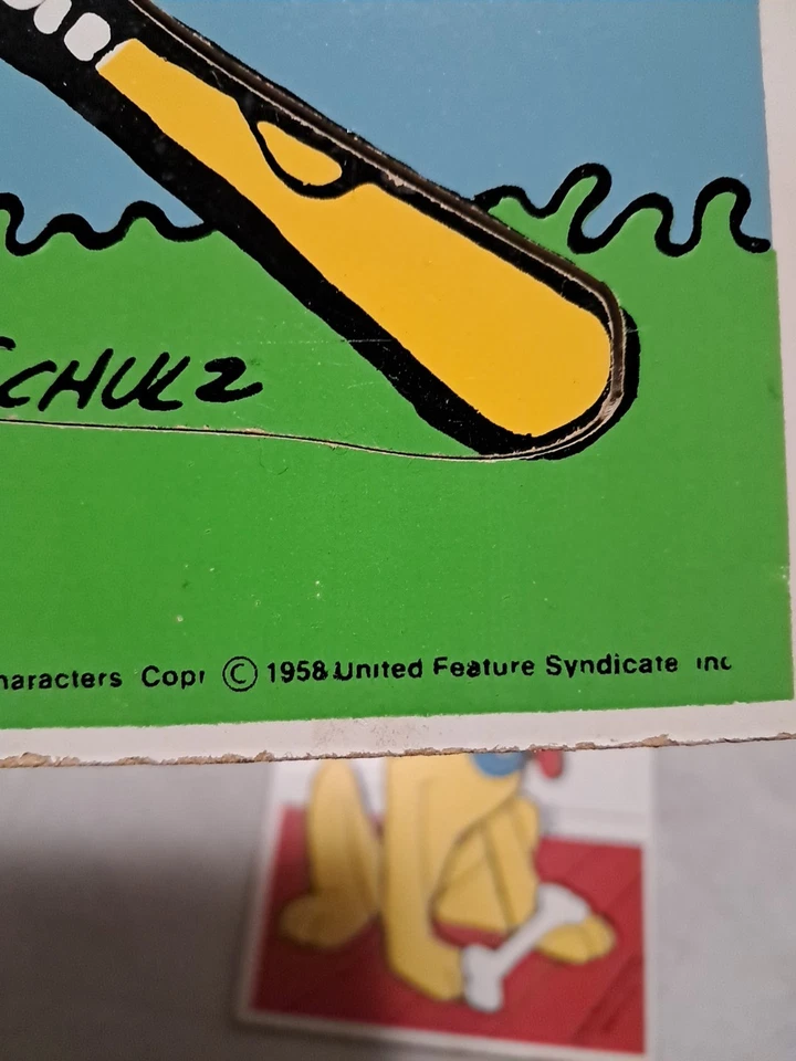 4 De Colección Playskool Marco Bandeja Tablero de Madera Rompecabezas Disney Snoopy Cabeza Potaoe Años 50 70 Foto 3 de 4