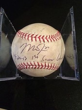 MIKE TROUT GAME USED SIGNED INSCRIBED 4/2013 1ST CAREER GRANDSLAM GAME-MLB HOLO