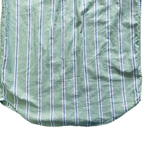 GAP Kids Preppy Stripe Button Down Long Sleeve Shirt In Pixie Green Size XL - Picture 10 of 14