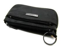 New Mens Ladies Super Soft Small Real Leather Coin Purse Pouch Wallet Keyring