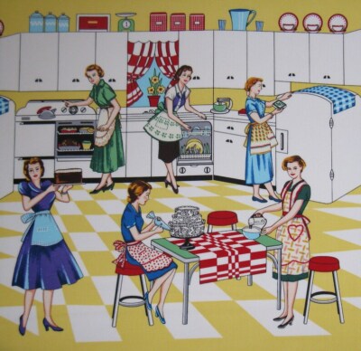 Home Ec- 100% Cotton Fabric by the Yard By Michael Miller Vintage Look, Adorable