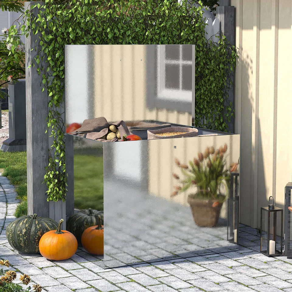 67L Large Animal Feed Bins Storage 1/2/3 Compartments Galvanised Metal Outdoor - Image 4 of 4