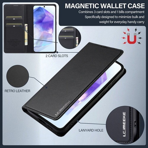 Custodia telefono magnetica PU+TPU costruzione 2 slot scheda supporto multiangolo protezione completa - Foto 20 di 79