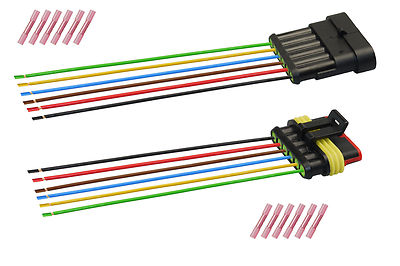 AMP Superseal Set Steckverbinder 6-polig 0,50² Stecker Kabel Elektrik KFZ LKW