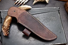 CFK Handmade HIGH QUALITY Brown Leather Right Hand Vertical Belt Knife Sheath A8