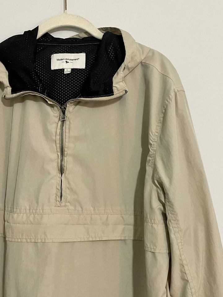 🌷 Chaqueta de Diversión Moderna Para Hombre Grande Bronceada Cortavientos Con Capucha Ligera Foto 4 de 4