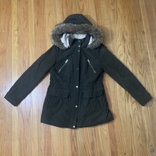 Nautica Micro Fiber Parka With Hood/ Faux Fur Trim Women’s Medium