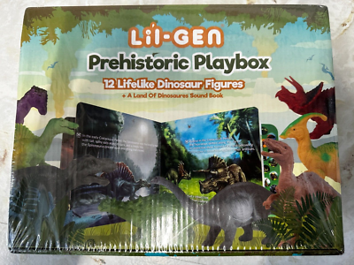 #ad Lil Gen Prehistoric Playbox Sound Book New Sealed In Box 12 Dinosaur Figures $12.00