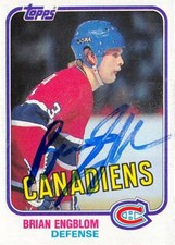 Brian Engblom autographed hockey card (Montreal Canadiens) 1981 Topps #10