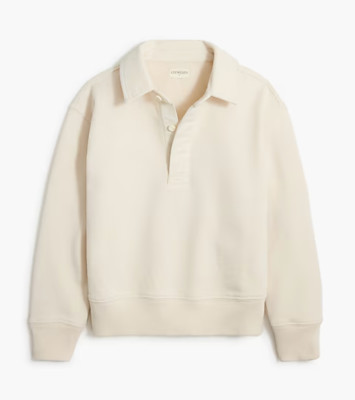 NWT J.Crew Crewcuts $59.50 Boys' rugby polo sweatshirt, Natural, Sz XXL