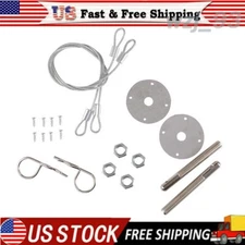 Universal Stainless Steel Chrome Mount Hood Pin Pins Plate Bonnet Lock Kit US