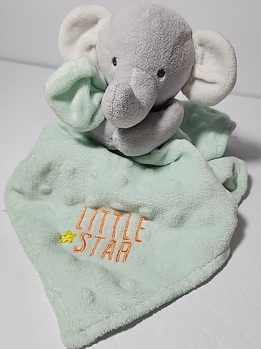 Child of Mine Carters Elephant Lovey Little Star Mint Green Blanket Rattle Satin - Picture 7 of 15