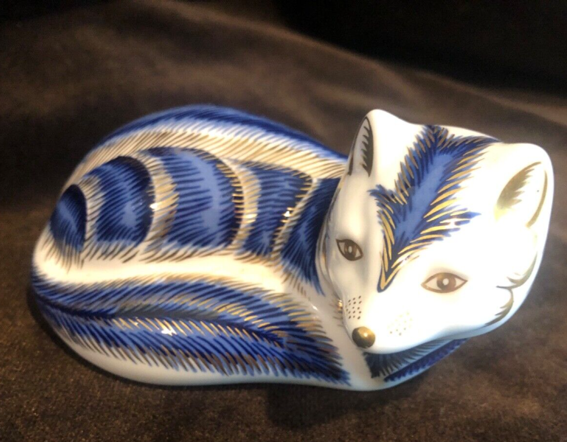  Crown Derby リチェスターシャー・フォックス Royal Crown Derby English Bone China Arctic Fox Figurine 2.5