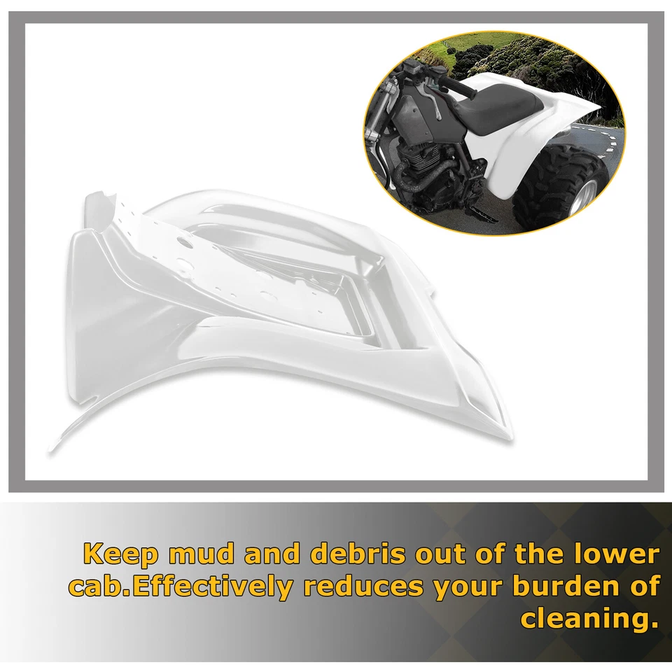 Protector de guardabarros trasero blanco ABS para Honda ATC200X ATC 200X 1983-1985 3 ruedas Foto 4 de 4