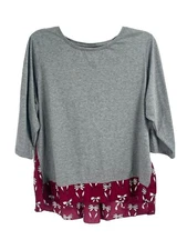 Style & Co Gray Layered Knit Top 3/4 Sleeve Sz 2X NWT