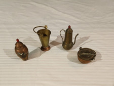 4 Piece Brass Dollhouse Kitchen Miniatures Japan