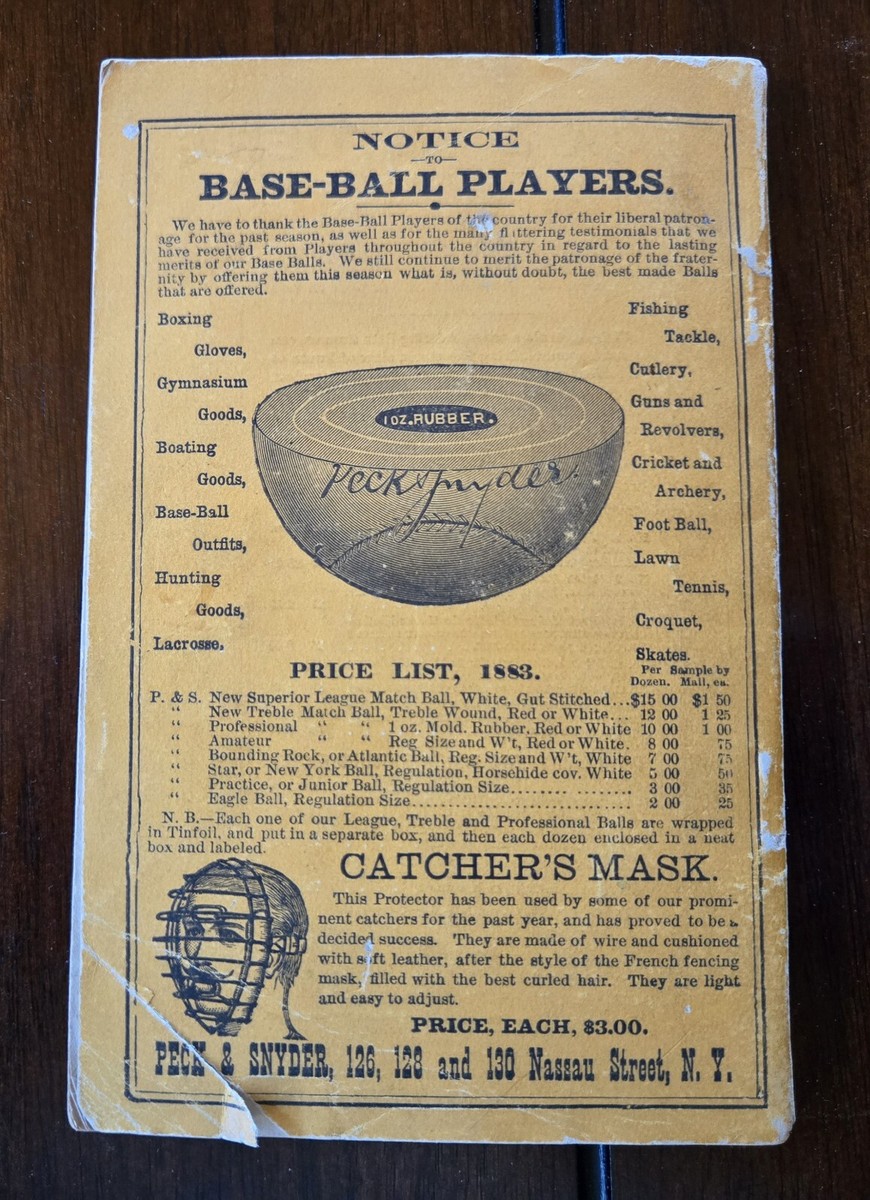 Guide Baseball 1880 Original - DeWitt's Hand Books, Spalding, Reach, Beadle, Lajoie