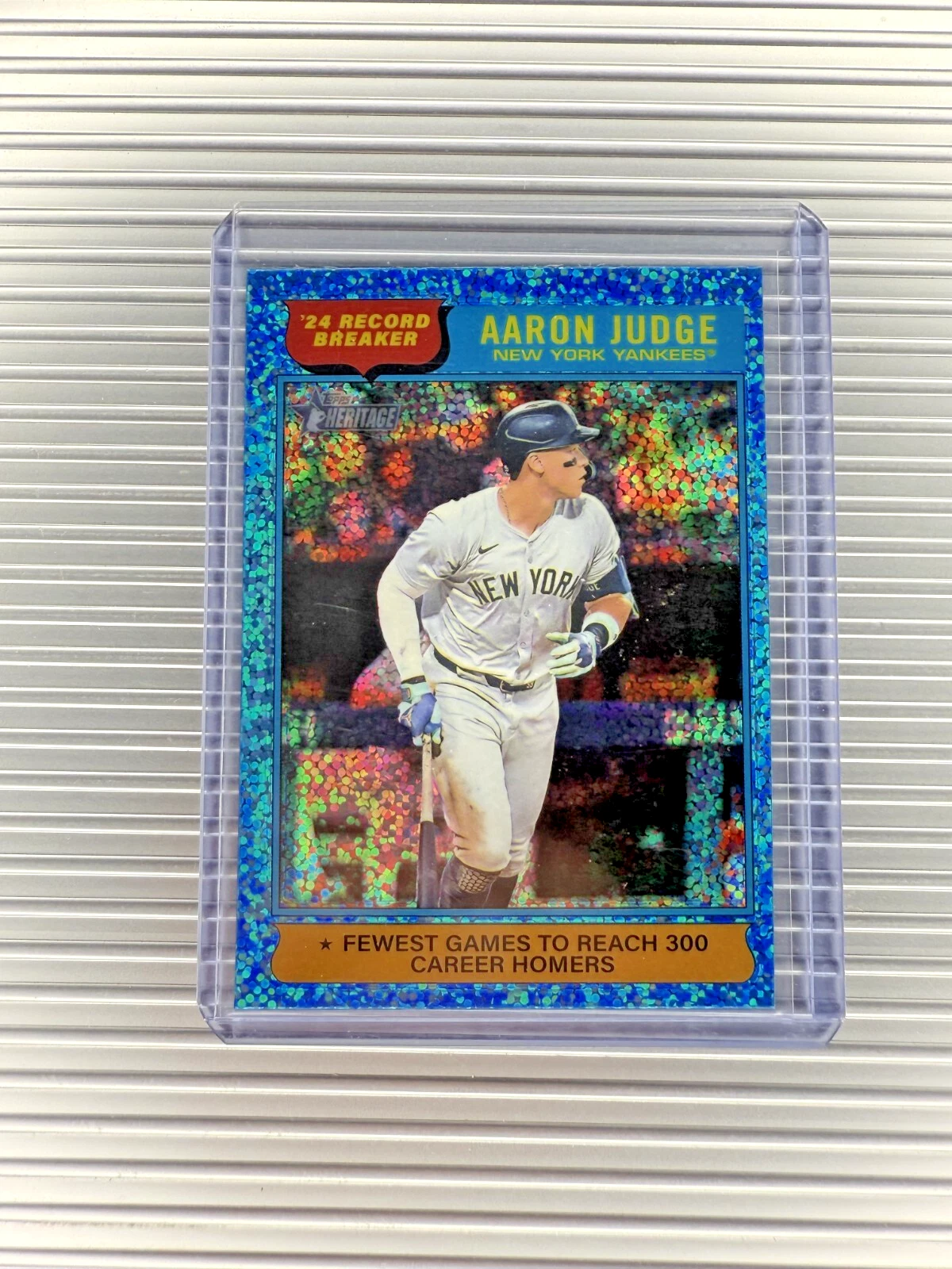 2025 Topps Heritage - Record Breakers Aaron Judge #3 Chrome Blue SP