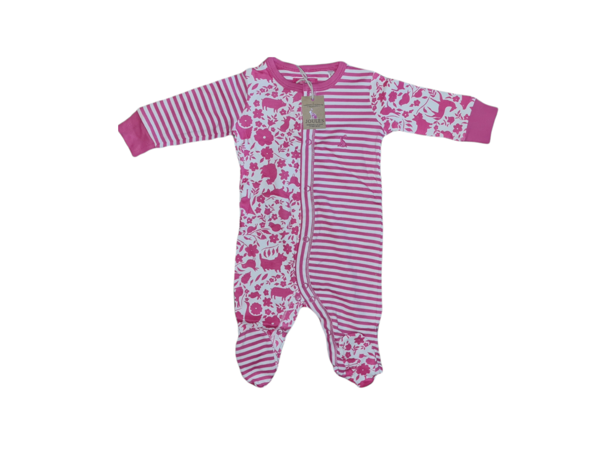 Joules Baby Razamataz Ditsy Floral Pink Split Print Babygrow 0-3