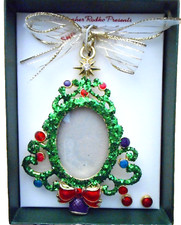 Christopher Radko Shiny Bright Christmas Tree Ornament  Earrings Boxed Set NIB