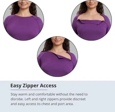 Care+Wear Women’s 3/4 Sleeve Port Access Chemo Shirt 2XL XXL Multiple Colors!