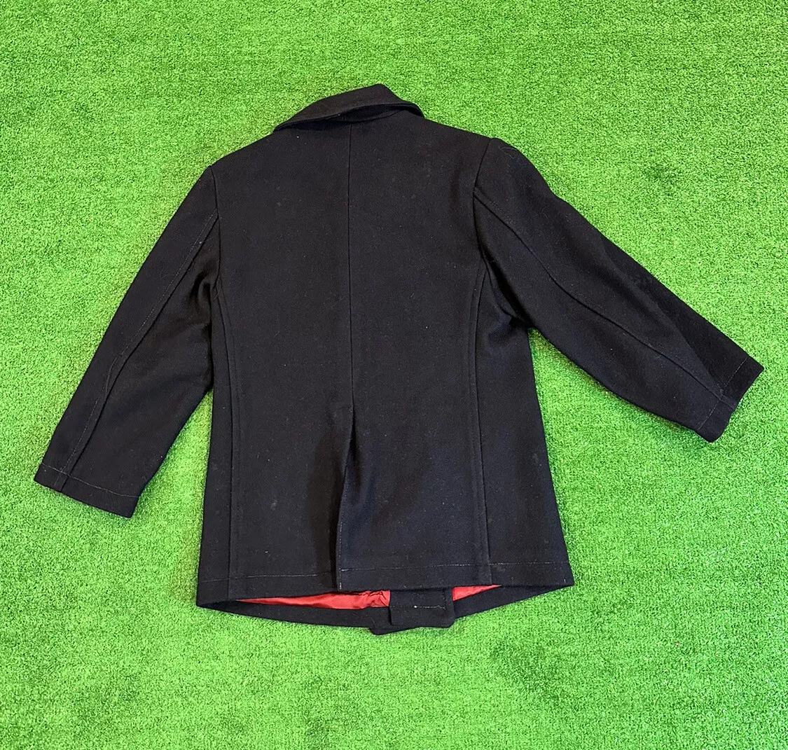 Avirex Wool Blend Pea Coat Size L B5 military Navy Usa Army