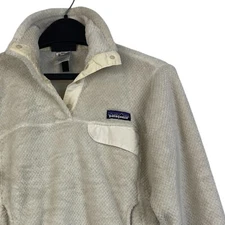Patagonia Re-Tool Snap T Pullover Womens S Polyester Fleece Pockets Cream