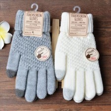Wool Knitted Wrist Gloves - Warm Winter Glove Snowflake Knitted Pattern Glove