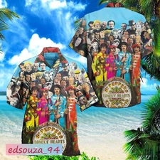 THE BEATLES Hawaiian Shirts Summer Aloha 3d Hawaii Shirt_sew_95